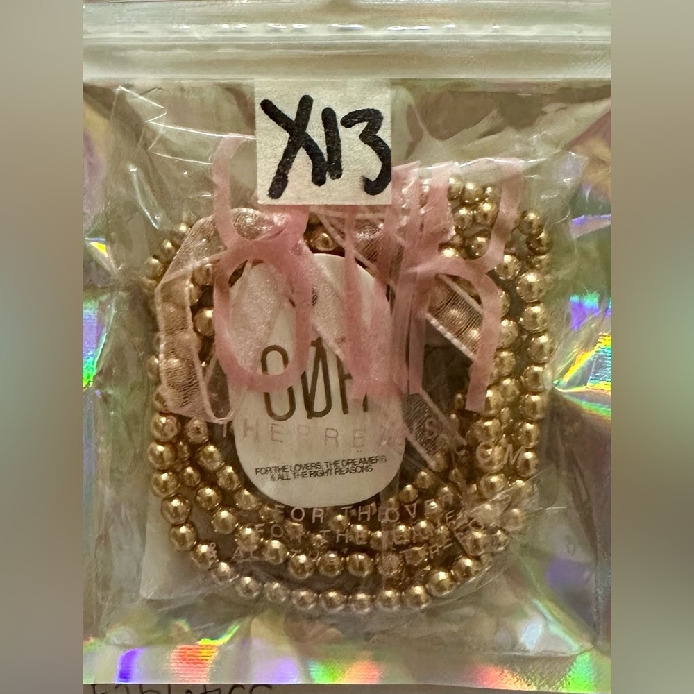 NWT, 8 Other Reasons, BUBBLE BANGLE SET, 18k Gold Plated, Set of 5 bracelets - Picture 4 of 4